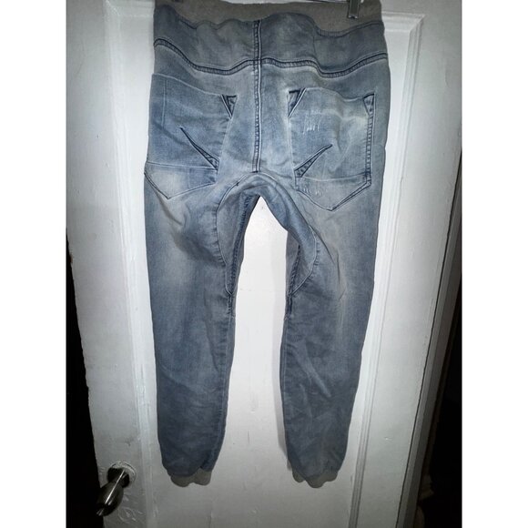 Track Denim Jogger Pants Size 30 Light Blue Jeans Casual Sweats Trendy City Cute - Picture 2 of 8